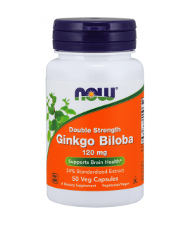 NOW FOODS Ginkgo Biloba Double Strength 120mg 50 kaps.